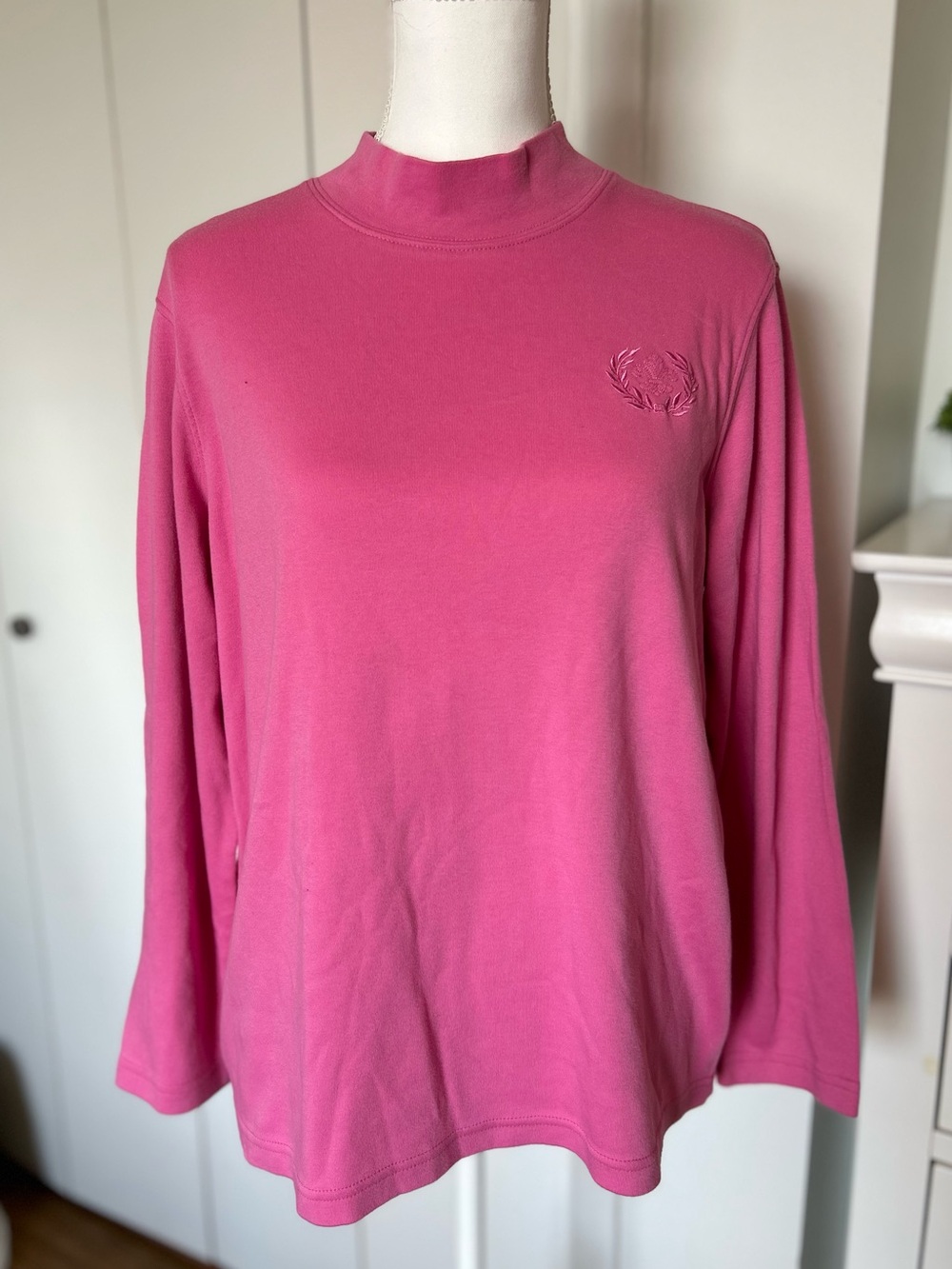Blair Hot Pink Long-Sleeve Mock Neck Top